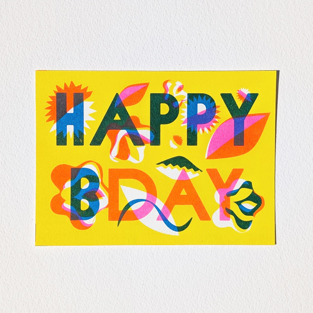 Beautifully Illustrated Bday Cards (Risograph)