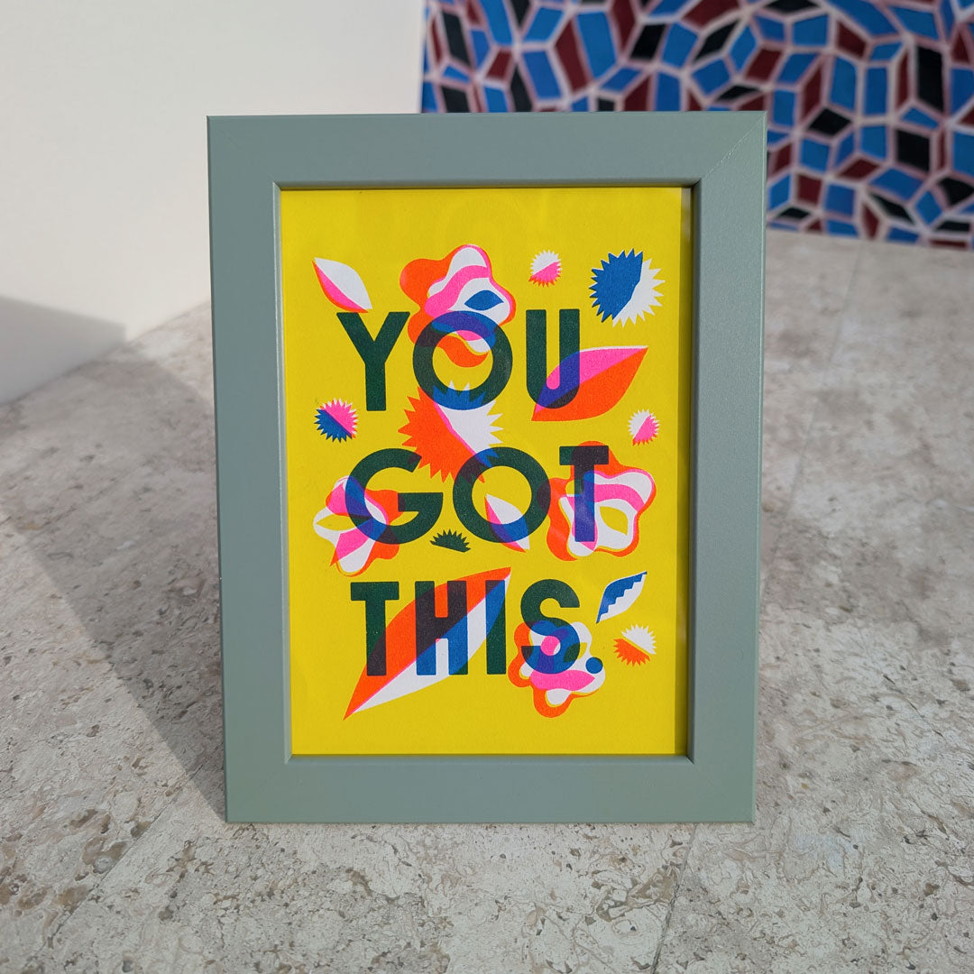 Bright Riso Art Print: YOU GOT THIS