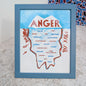 Unmask Your Feelings: Risograph Art Print | Anger Emotion Chart