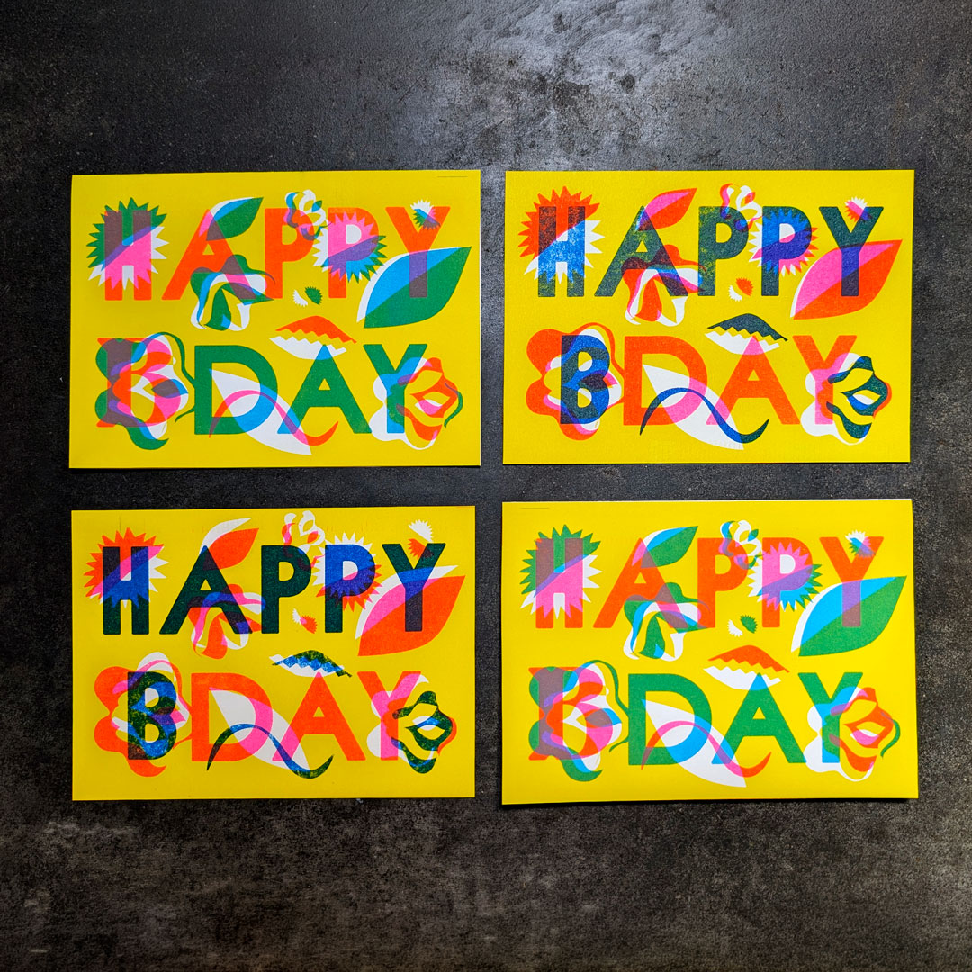 Beautifully Illustrated Bday Cards 5x7