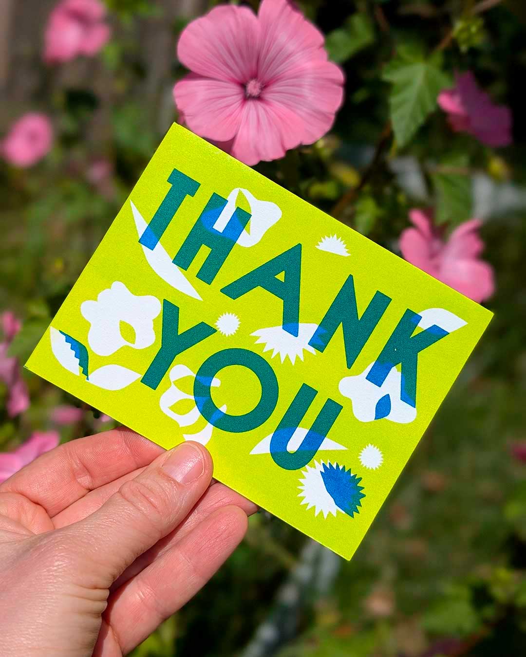 Beautiful & Foldable THANK YOU cards (A2)