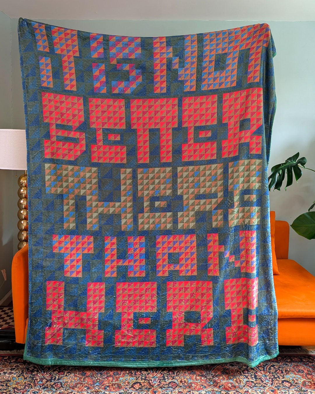 Luscious Blanket with a Typographic Pattern